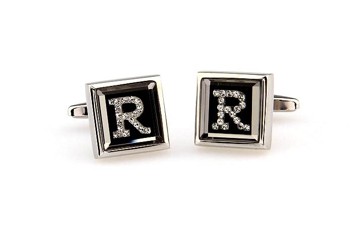 29 Letters R Cufflinks  White Purity Cufflinks Crystal Cufflinks Symbol Wholesale & Customized  CL666526