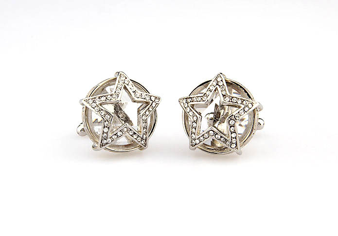 Hollow -pointed star Cufflinks  White Purity Cufflinks Crystal Cufflinks Funny Wholesale & Customized  CL666556