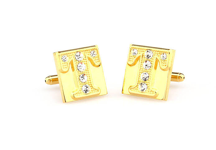 26 Letters T Cufflinks  Gold Luxury Cufflinks Crystal Cufflinks Symbol Wholesale & Customized  CL666606