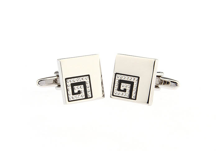 G shaped Cufflinks  White Purity Cufflinks Crystal Cufflinks Funny Wholesale & Customized  CL666710