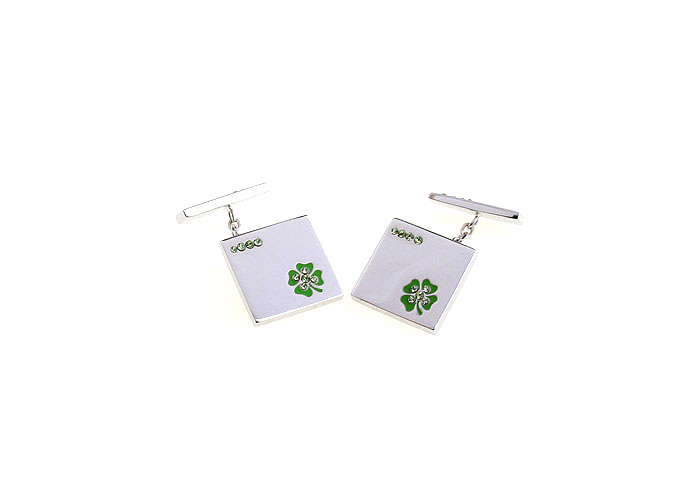 Green leaves in summer Cufflinks  Green Intimate Cufflinks Crystal Cufflinks Funny Wholesale & Customized  CL680980