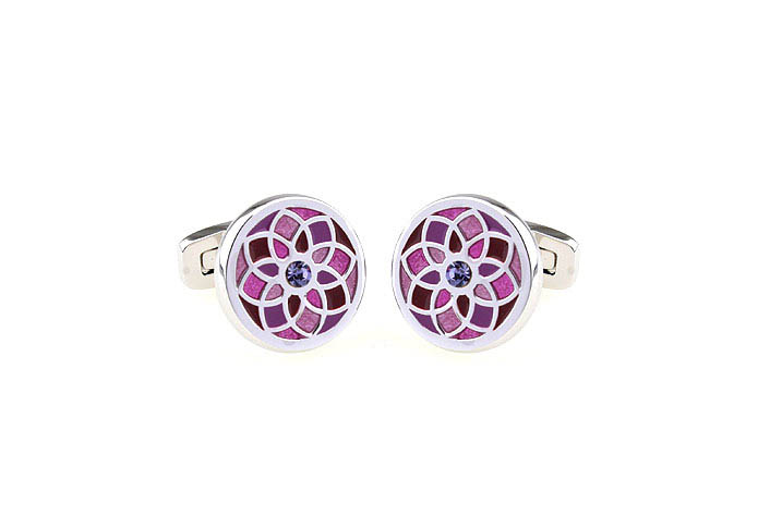 Flowers Cufflinks  Purple Romantic Cufflinks Crystal Cufflinks Funny Wholesale & Customized  CL681016