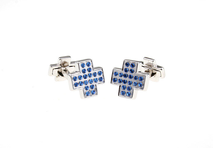 Cross Cufflinks  Blue Elegant Cufflinks Crystal Cufflinks Religious and Zen Wholesale & Customized  CL681025