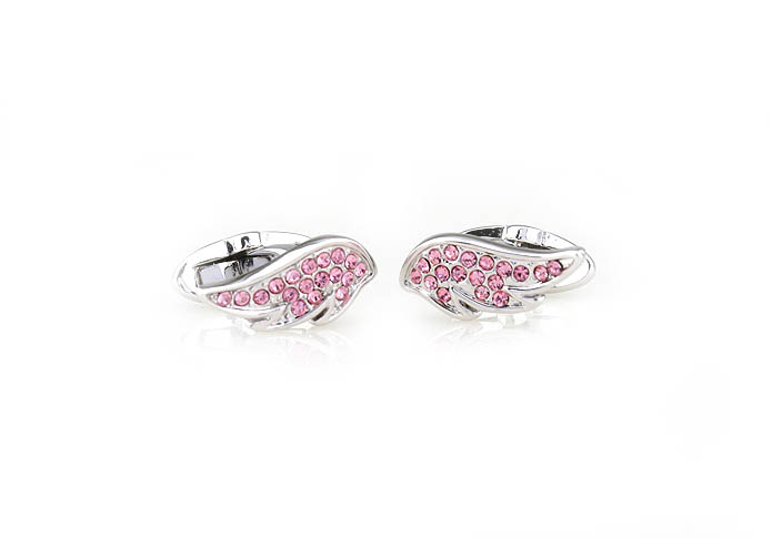 Angel wings Cufflinks  Pink Charm Cufflinks Crystal Cufflinks Funny Wholesale & Customized  CL681060