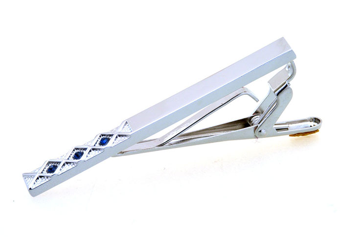  Blue Elegant Tie Clips Crystal Tie Clips Wholesale & Customized  CL851095