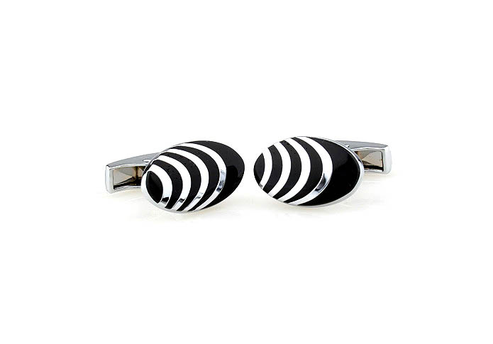 Ripple Cufflinks  Black Classic Cufflinks Enamel Cufflinks Wholesale & Customized  CL640888