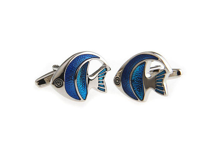 Fish Cufflinks  Blue Elegant Cufflinks Enamel Cufflinks Animal Wholesale & Customized  CL640908