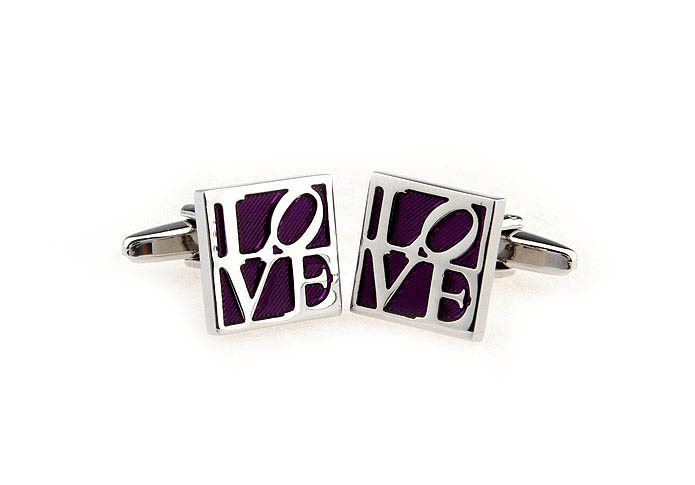Love Cufflinks  Purple Romantic Cufflinks Enamel Cufflinks Symbol Wholesale & Customized  CL651273