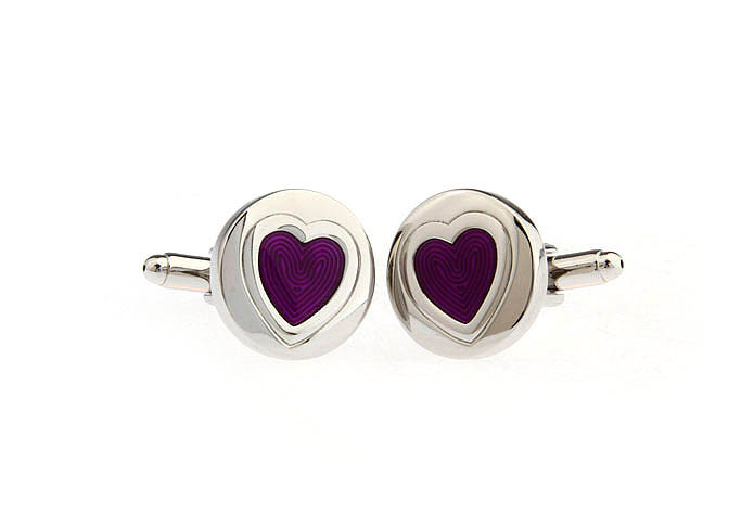 Heart shaped Cufflinks  Purple Romantic Cufflinks Enamel Cufflinks Recreation Wholesale & Customized  CL651285
