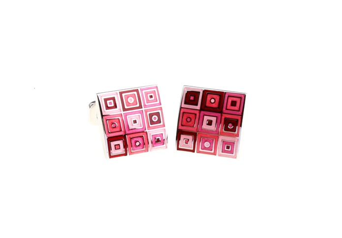 Squared Cufflinks  Pink Charm Cufflinks Enamel Cufflinks Wholesale & Customized  CL680745