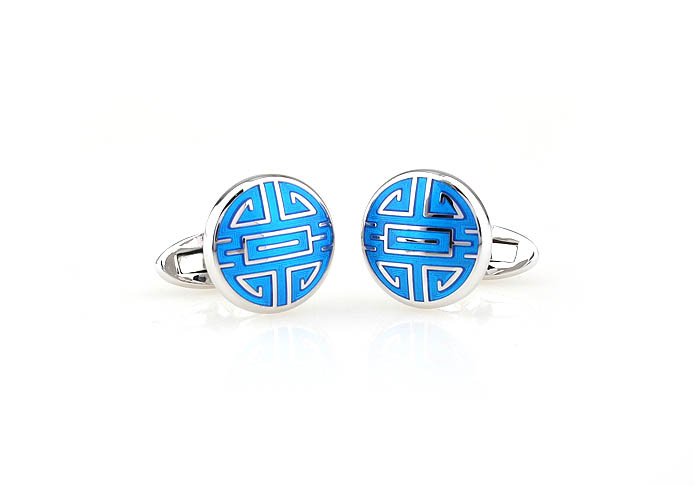 Rome texture Cufflinks  Blue Elegant Cufflinks Enamel Cufflinks Wholesale & Customized  CL680820