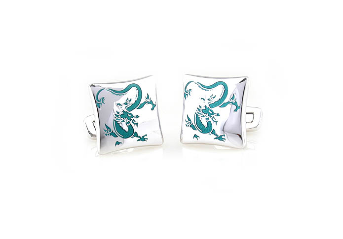 Chinese Dragon Cufflinks  Green Intimate Cufflinks Enamel Cufflinks Animal Wholesale & Customized  CL680857