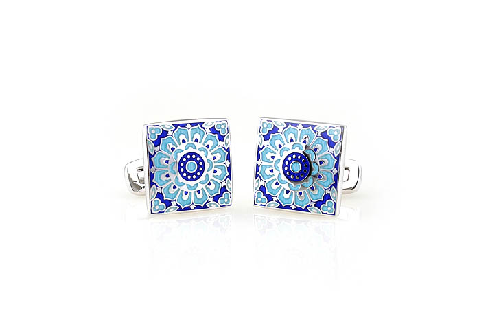 Greece pattern Cufflinks  Blue Elegant Cufflinks Enamel Cufflinks Wholesale & Customized  CL680877