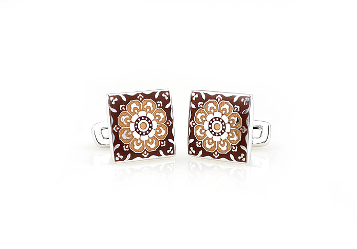 Greece pattern Cufflinks  Khaki Dressed Cufflinks Enamel Cufflinks Wholesale & Customized  CL680883