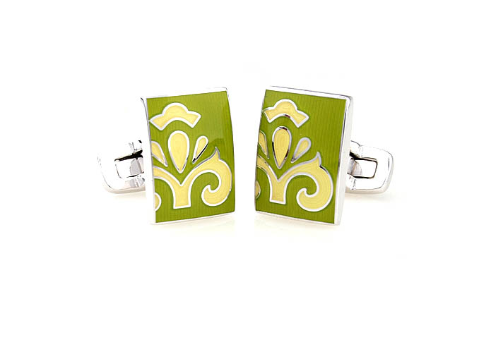 Greece pattern Cufflinks  Green Intimate Cufflinks Enamel Cufflinks Wholesale & Customized  CL680893