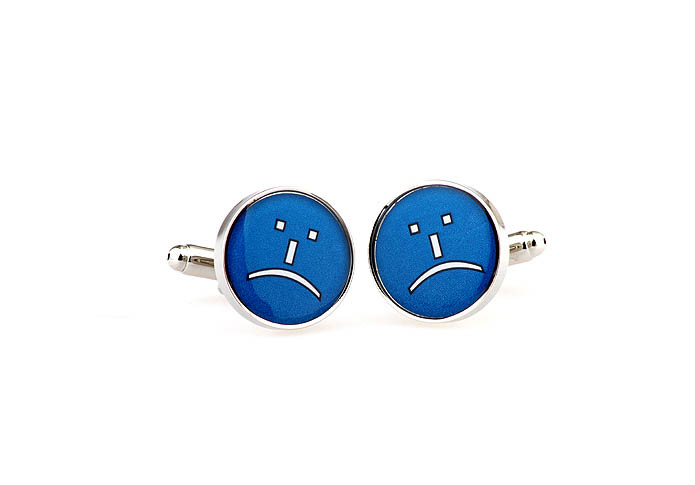 Smiley Cufflinks  Blue Elegant Cufflinks Printed Cufflinks Recreation Wholesale & Customized  CL630752