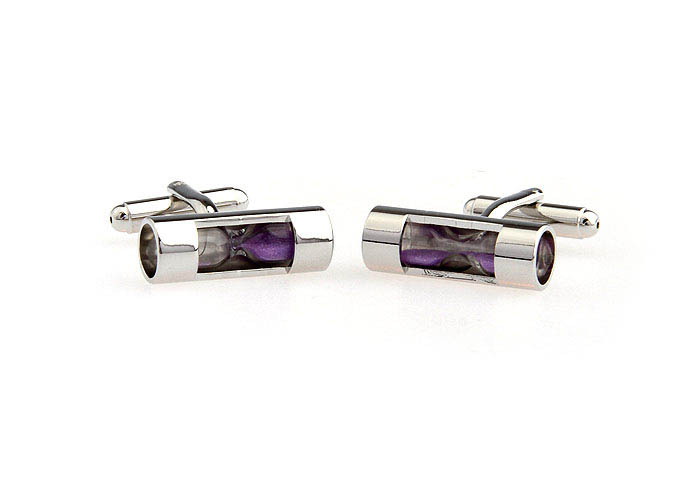 Time Hourglass Cufflinks  Purple Romantic Cufflinks Printed Cufflinks Functional Wholesale & Customized  CL651309