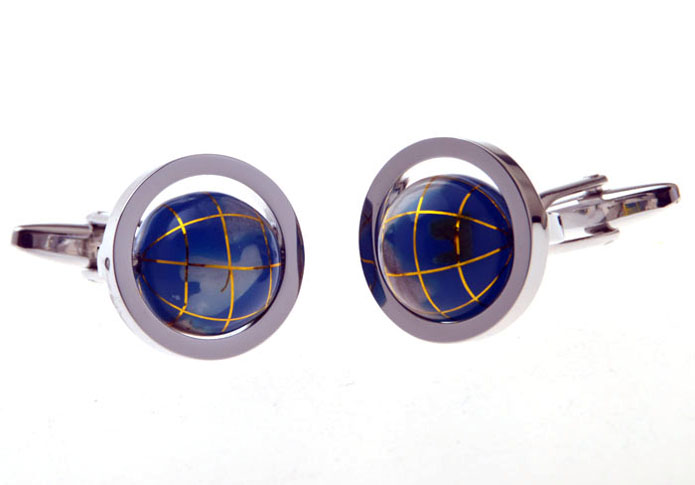 Globe Cufflinks  Blue Elegant Cufflinks Printed Cufflinks Tools Wholesale & Customized  CL655862