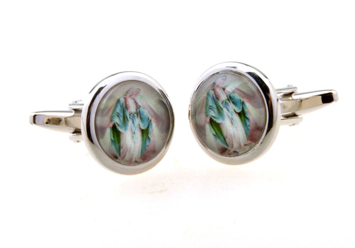 Virgin Mary Cufflinks  Multi Color Fashion Cufflinks Printed Cufflinks Religious and Zen Wholesale & Customized  CL656384