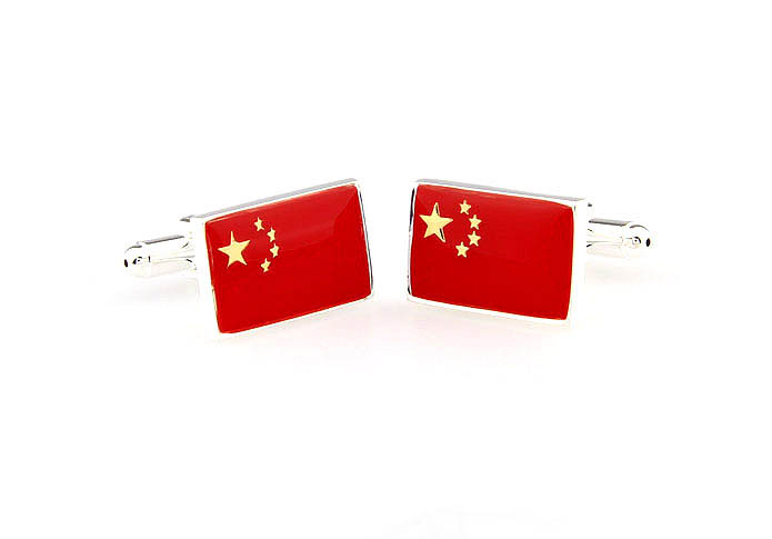 China Cufflinks  Red Festive Cufflinks Printed Cufflinks Flag Wholesale & Customized  CL662329