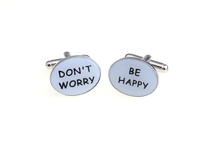 DON'T WORRY & BE HAPPY Cufflinks  Multi Color Fashion Cufflinks Printed Cufflinks Occupational Wholesale & Customized  CL670901