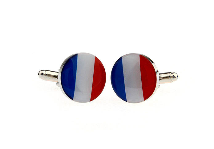 French flag Cufflinks  Multi Color Fashion Cufflinks Printed Cufflinks Flag Wholesale & Customized  CL670926