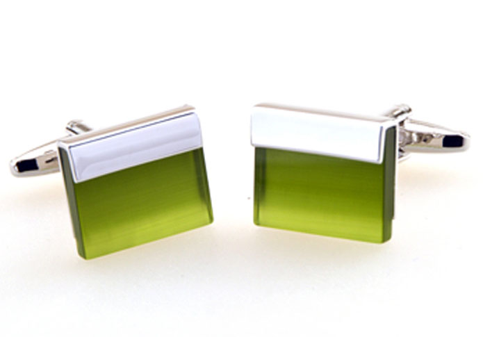 Green Intimate Cufflinks Gem Cufflinks Wholesale & Customized CL655277