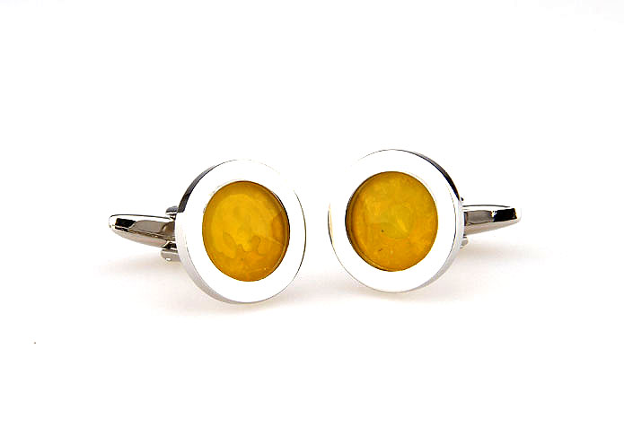  Yellow Lively Cufflinks Glass Cufflinks Wholesale & Customized  CL661948