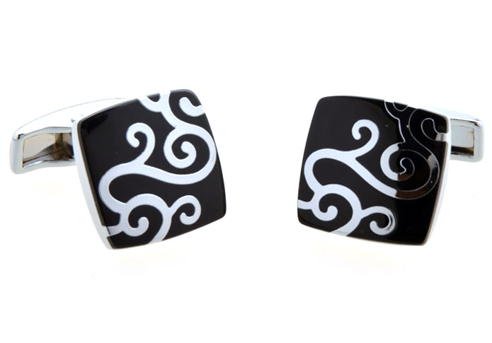 Greek pattern Cufflinks  Black Classic Cufflinks Onyx Cufflinks Funny Wholesale & Customized  CL654304