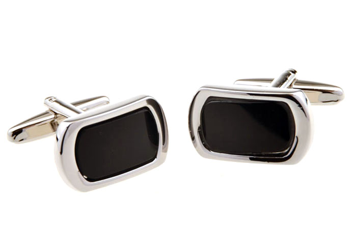 Black Classic Cufflinks Onyx Cufflinks Wholesale & Customized CL655524