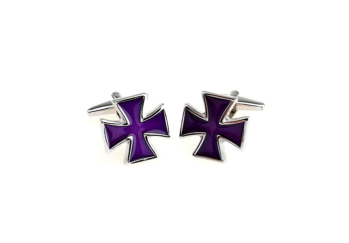 Cross Cufflinks  Purple Romantic Cufflinks Paint Cufflinks Religious and Zen Wholesale & Customized  CL610721
