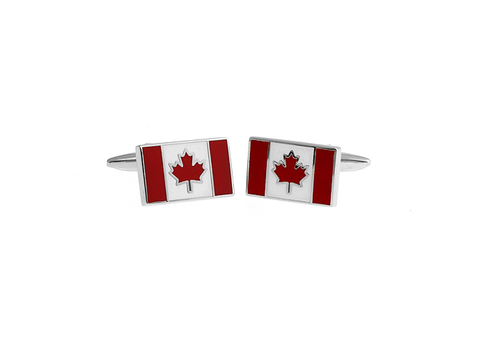 Canadian flag Cufflinks  Multi Color Fashion Cufflinks Paint Cufflinks Flag Wholesale & Customized  CL610807