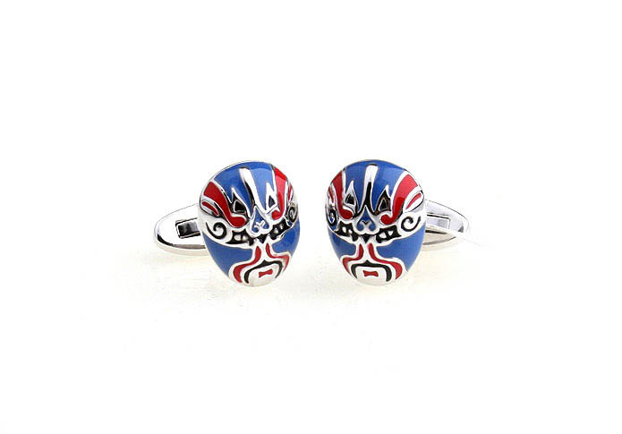 Peking Opera Mask Cufflinks  Multi Color Fashion Cufflinks Paint Cufflinks Music Wholesale & Customized  CL640955