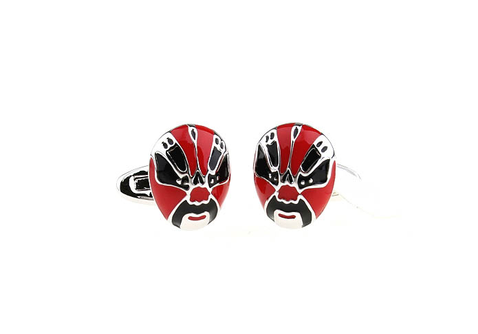 Peking Opera Mask Mask Cufflinks  Multi Color Fashion Cufflinks Paint Cufflinks Music Wholesale & Customized  CL640957