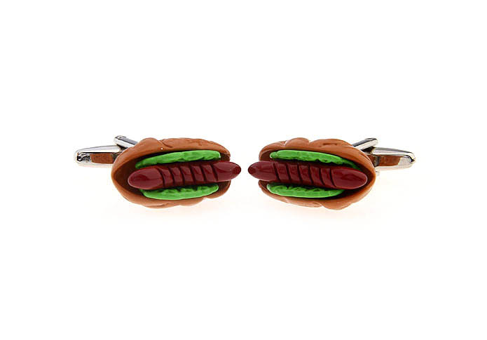 Hamburger Cufflinks  Multi Color Fashion Cufflinks Paint Cufflinks Food and Drink Wholesale & Customized  CL640960