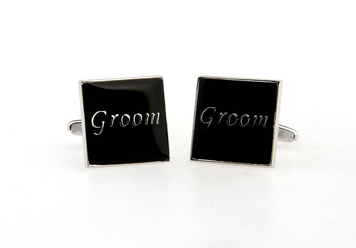 Groom Cufflinks  Black Classic Cufflinks Paint Cufflinks Wedding Wholesale & Customized  CL651485