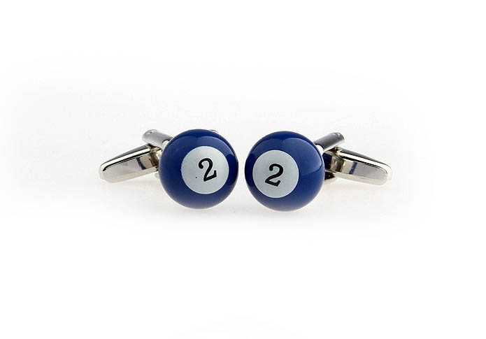 Billiards Blue 2 Cufflinks  Multi Color Fashion Cufflinks Paint Cufflinks Sports Wholesale & Customized  CL651584