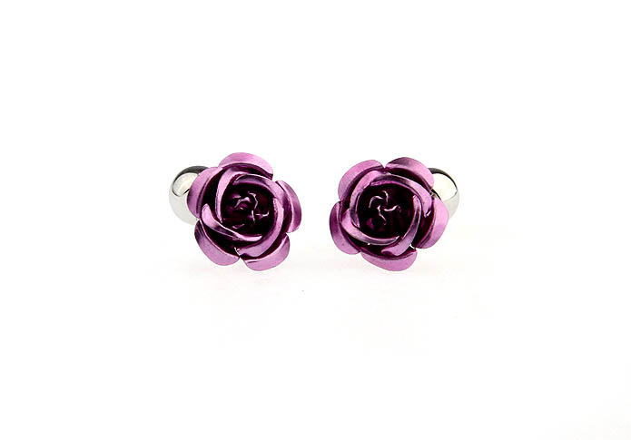 Valentine purple tulips Cufflinks  Purple Romantic Cufflinks Paint Cufflinks Recreation Wholesale & Customized  CL651594