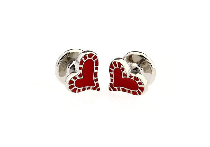 Heart Valentine's Day Cufflinks  Red Festive Cufflinks Paint Cufflinks Funny Wholesale & Customized  CL651623