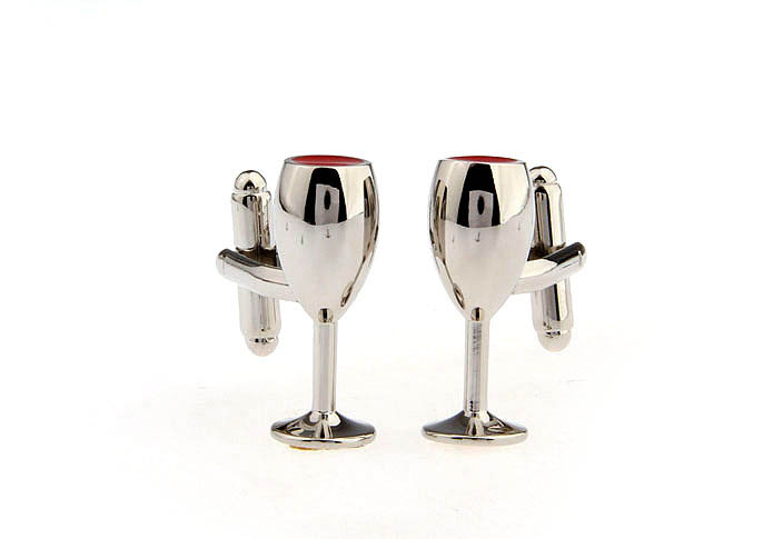 Wineglass Cufflinks  Red Festive Cufflinks Paint Cufflinks Tools Wholesale & Customized  CL651637
