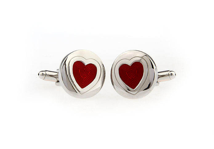 Heart Valentine's Day Cufflinks  Red Festive Cufflinks Paint Cufflinks Recreation Wholesale & Customized  CL651663