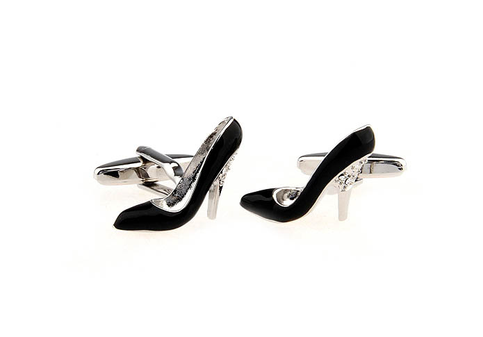 Black high-heeled shoes Cufflinks  Black Classic Cufflinks Paint Cufflinks Hipster Wear Wholesale & Customized  CL651712