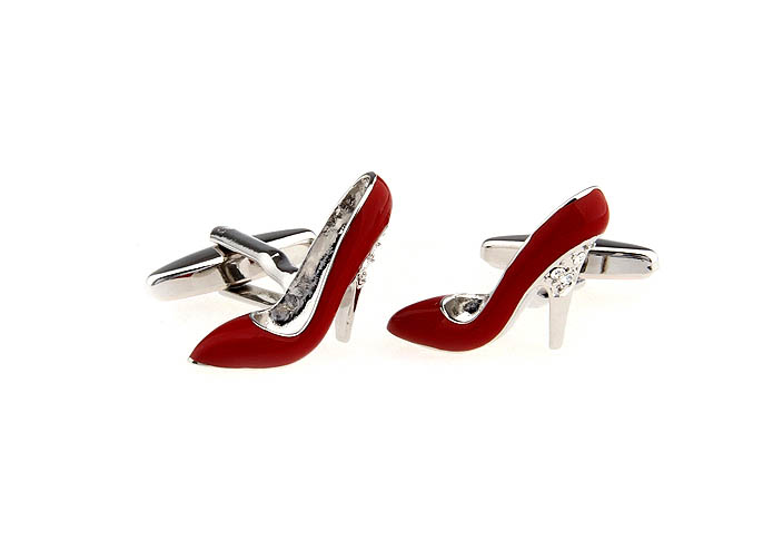 Red high-heeled shoes Cufflinks  Red Festive Cufflinks Paint Cufflinks Hipster Wear Wholesale & Customized  CL651713