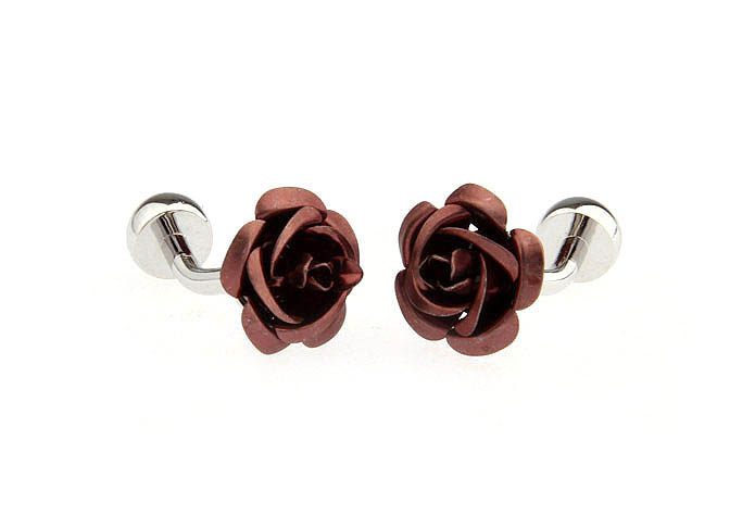 Khaki Rose Valentine's Day Cufflinks  Khaki Dressed Cufflinks Paint Cufflinks Funny Wholesale & Customized  CL651758