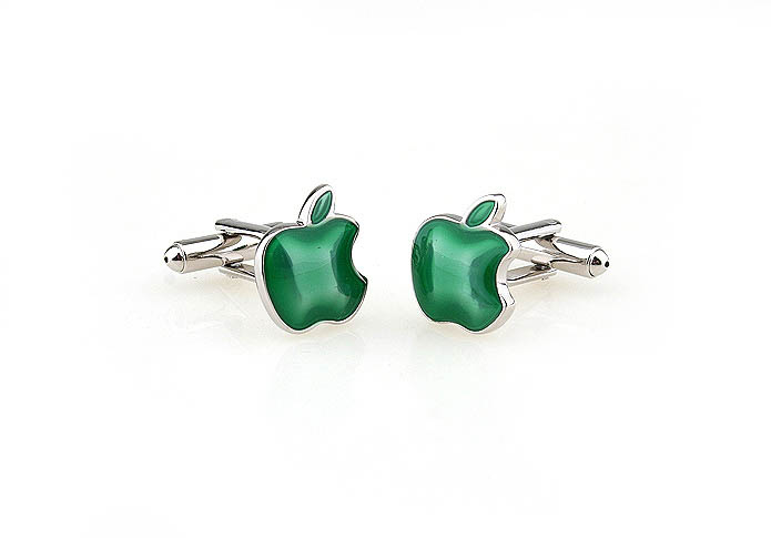 Green Apple APPLE Cufflinks  Green Intimate Cufflinks Paint Cufflinks Food and Drink Wholesale & Customized  CL651844