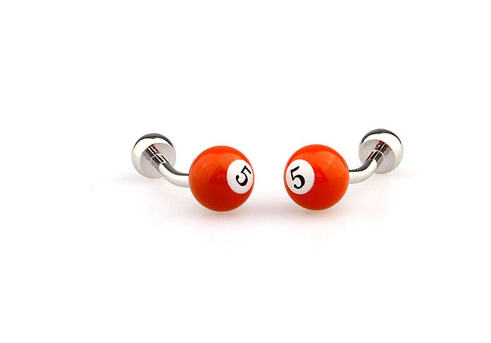 Billiards Orange 5 Cufflinks  Multi Color Fashion Cufflinks Paint Cufflinks Sports Wholesale & Customized  CL651865