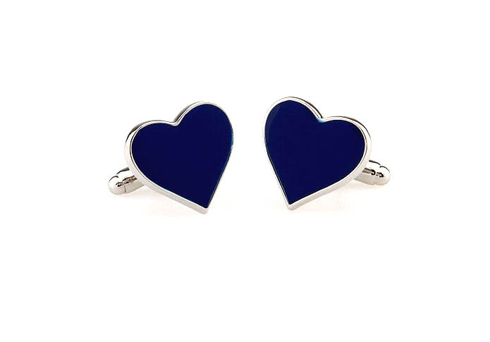Blue Heart Cufflinks  Blue Elegant Cufflinks Paint Cufflinks Funny Wholesale & Customized  CL651868