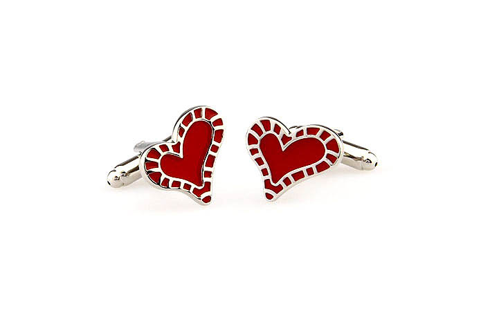 Valentine's Day for your heart Cufflinks  Red Festive Cufflinks Paint Cufflinks Flags Wholesale & Customized  CL651875