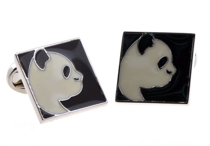 Kung Fu Panda Cufflinks  Black White Cufflinks Paint Cufflinks Animal Wholesale & Customized  CL653277