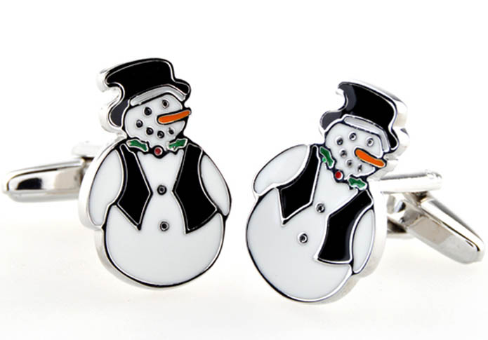 Snowman Cufflinks  Multi Color Fashion Cufflinks Paint Cufflinks Hipster Wear Wholesale & Customized  CL653347